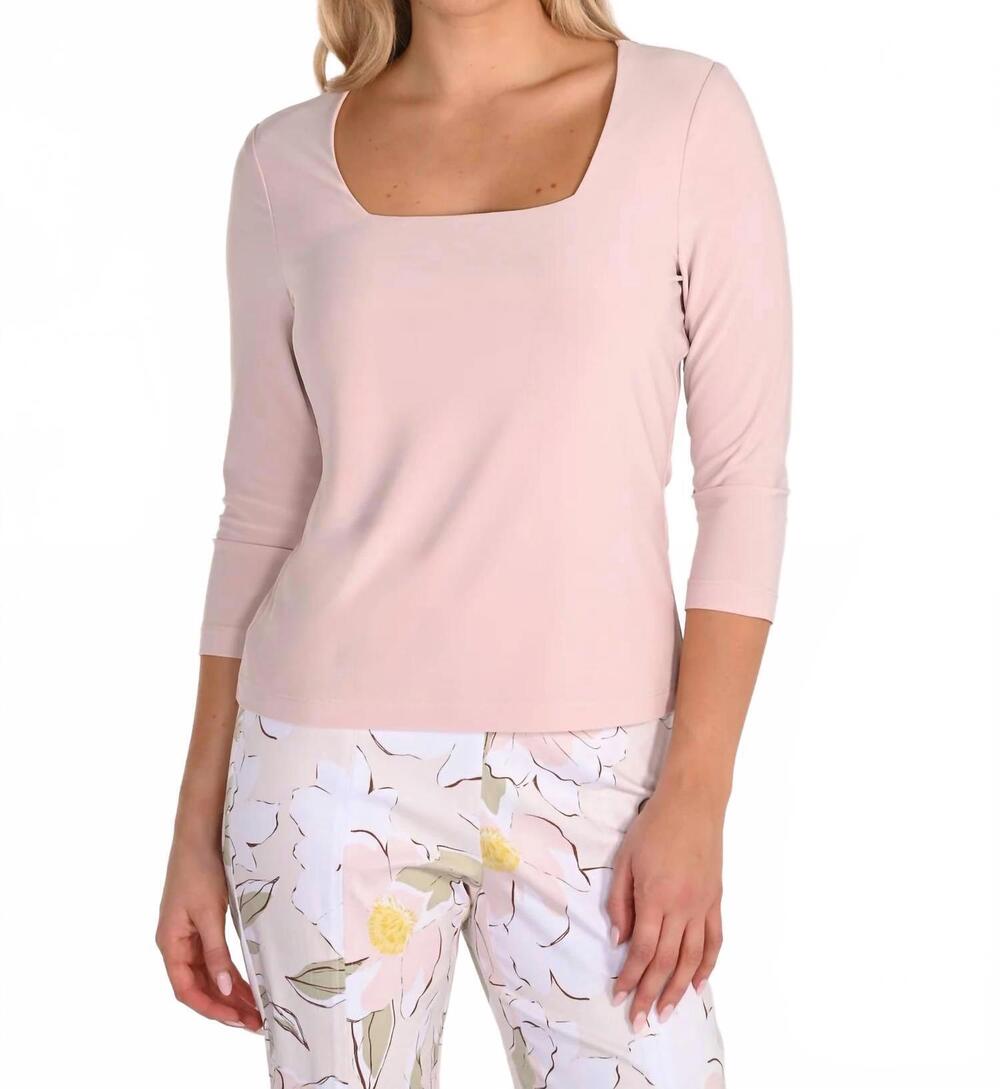 NEW FRANK LYMAN three quarter knit top in powder pink